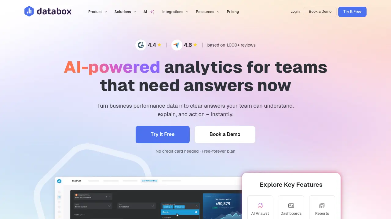 Screenshot of Databox