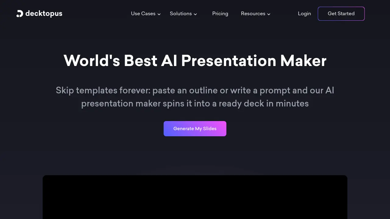 Screenshot of Decktopus AI