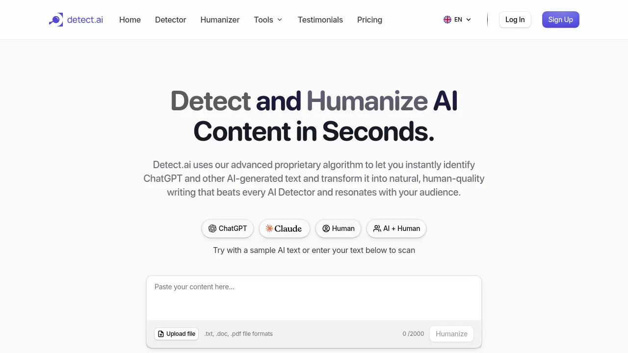 Screenshot of Detect.ai
