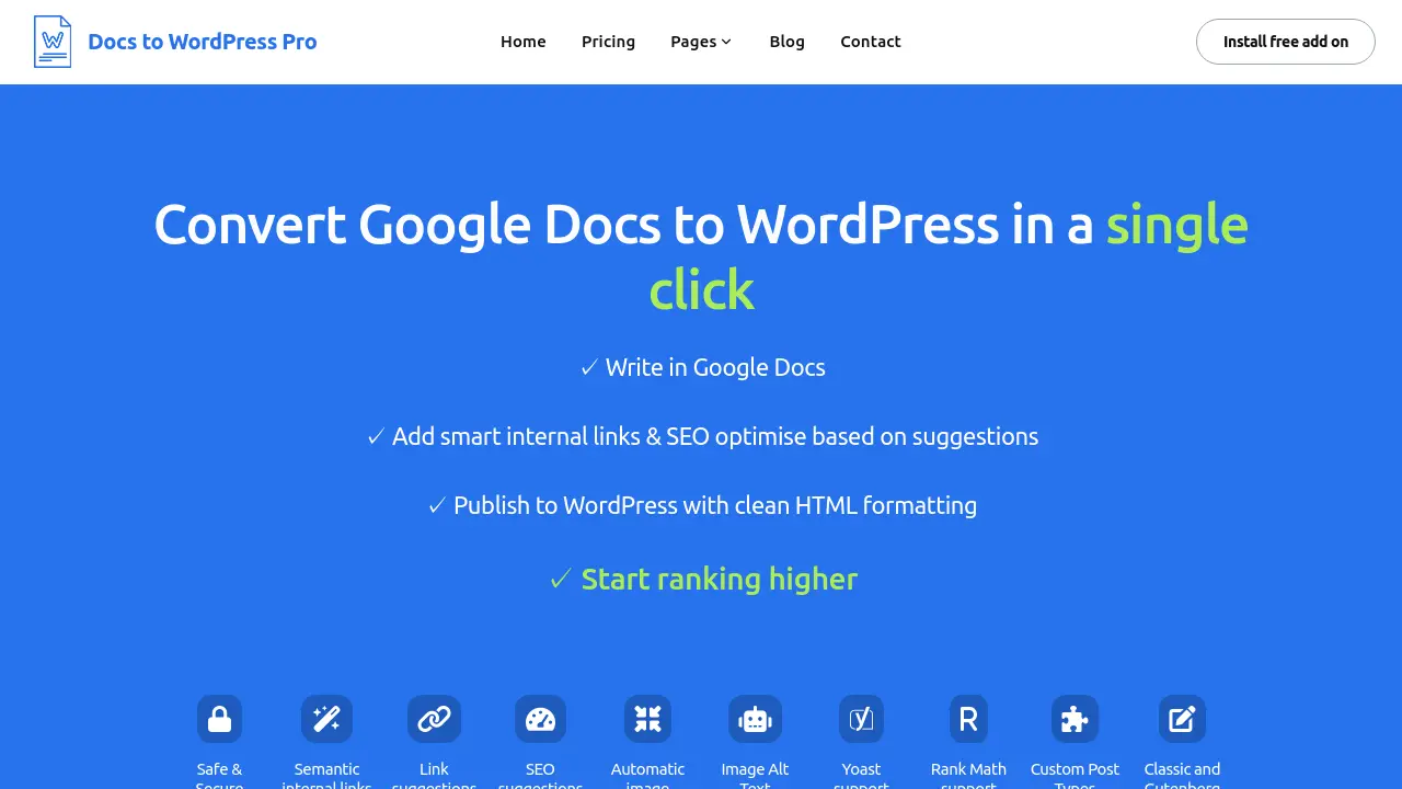 Screenshot of Docs to WordPress Pro
