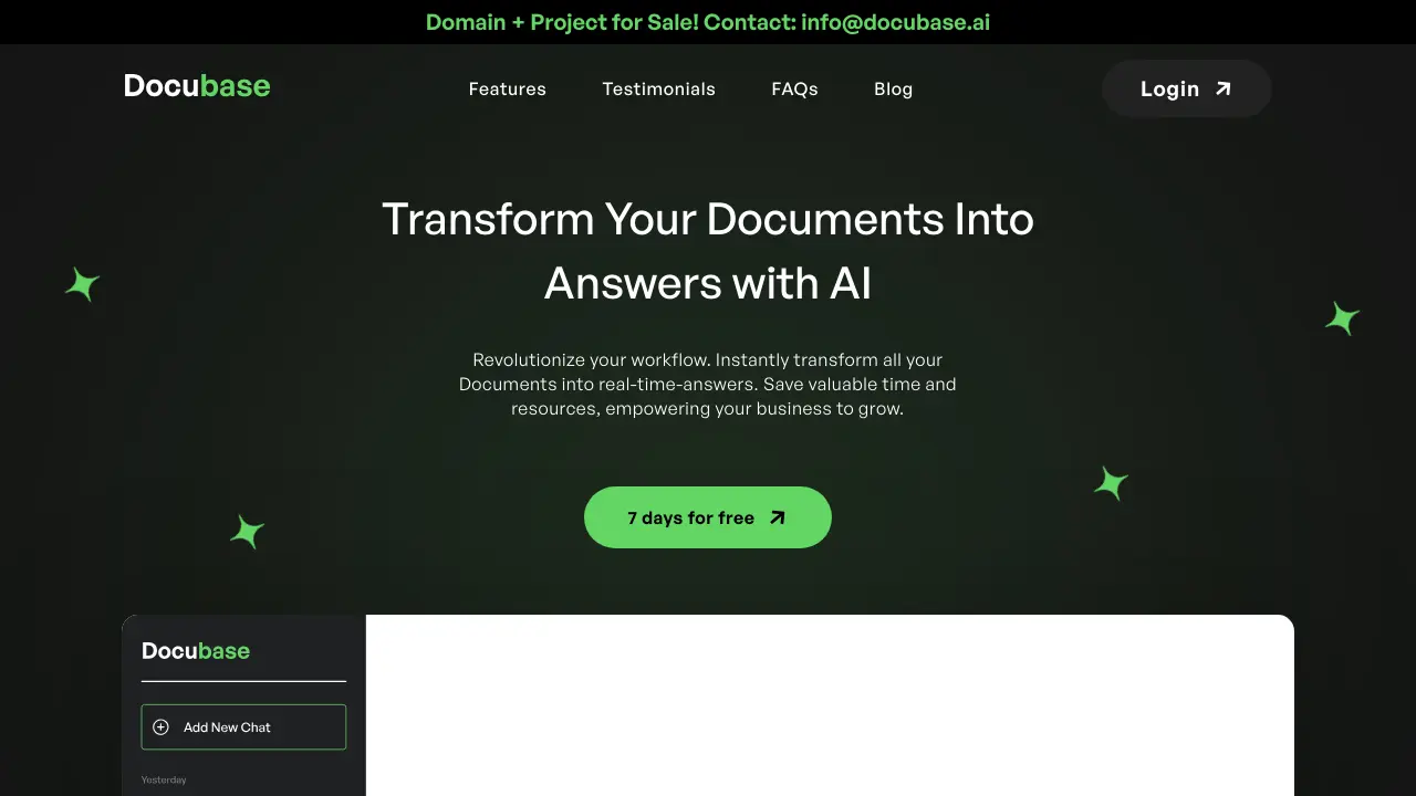 Screenshot of DOCUBASE.AI