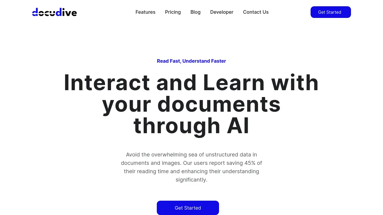 Screenshot of DocuDive