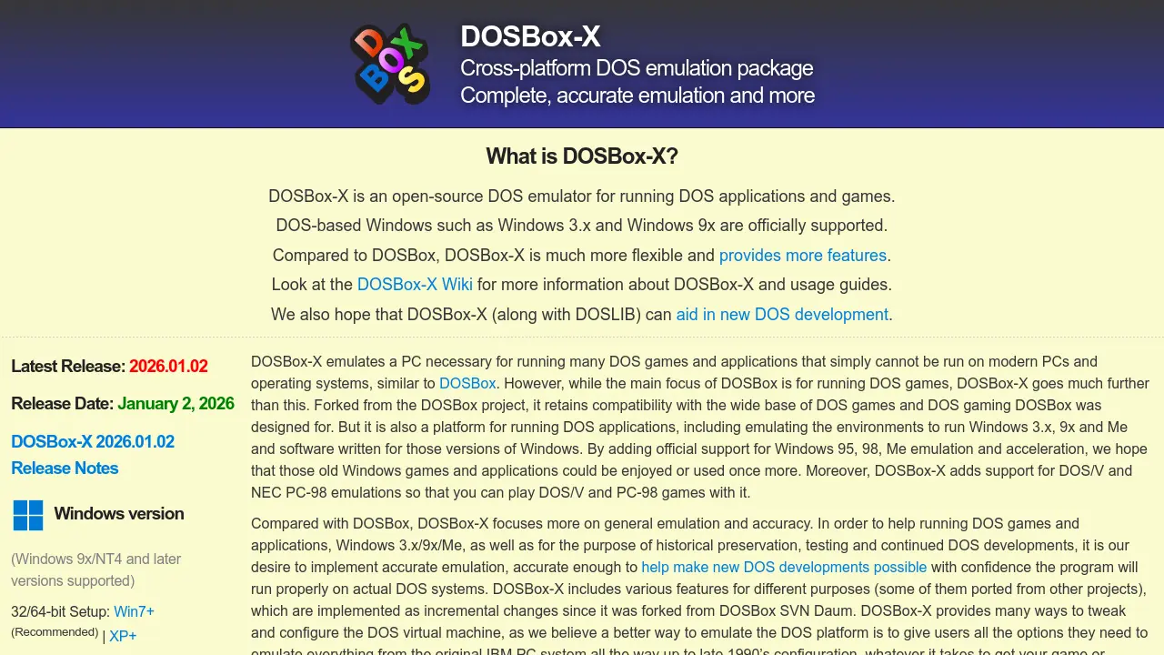 Screenshot of DOSBox-X