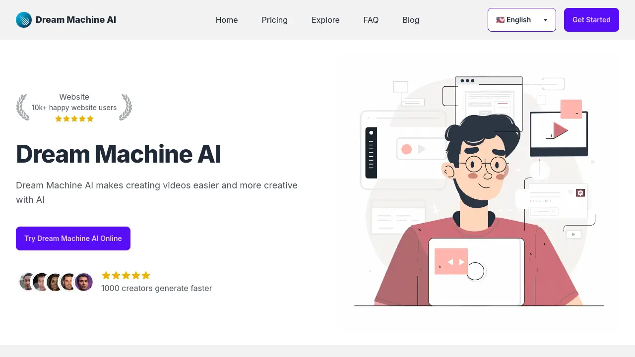 Screenshot of dreammachineai.co