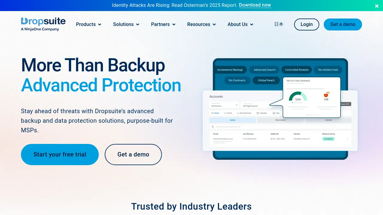 Screenshot of Dropsuite