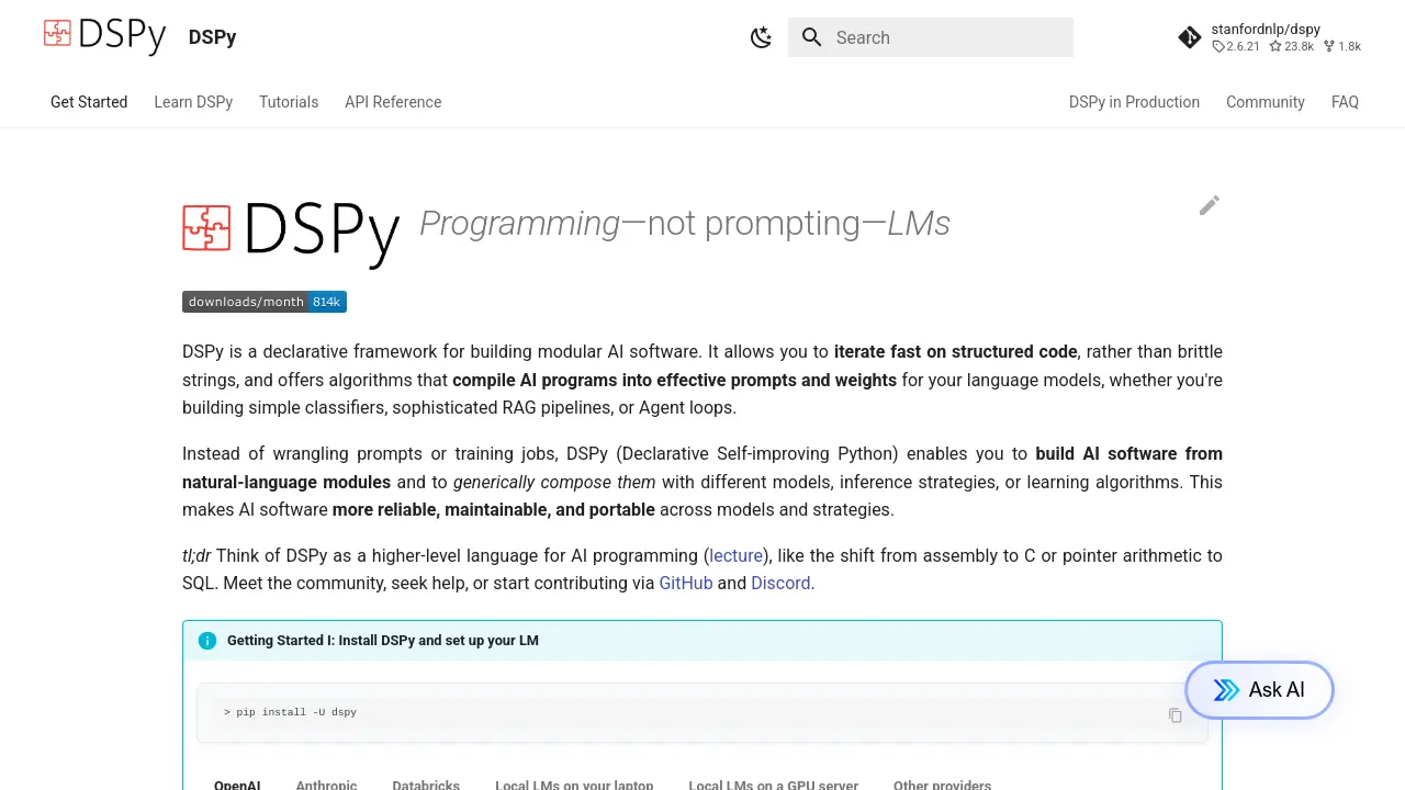 Screenshot of DSPy