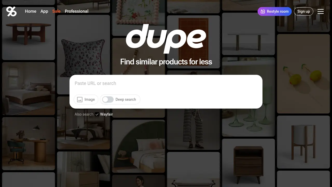Screenshot of Dupe.com