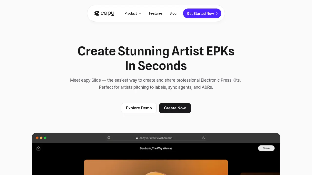 Screenshot of eapy Slide