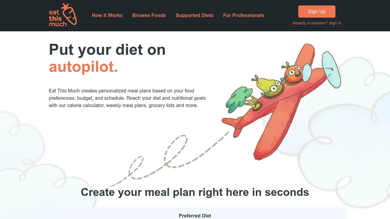 Screenshot of Eat This Much