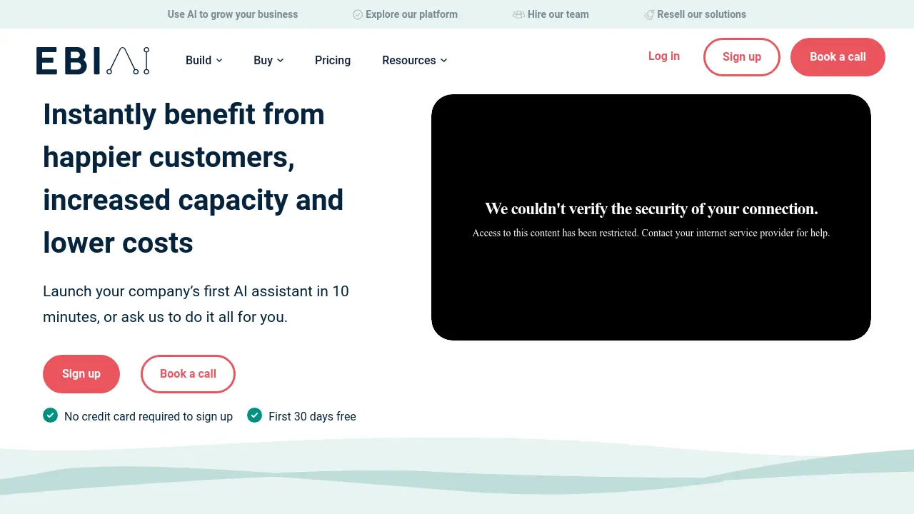 Screenshot of EBI.AI