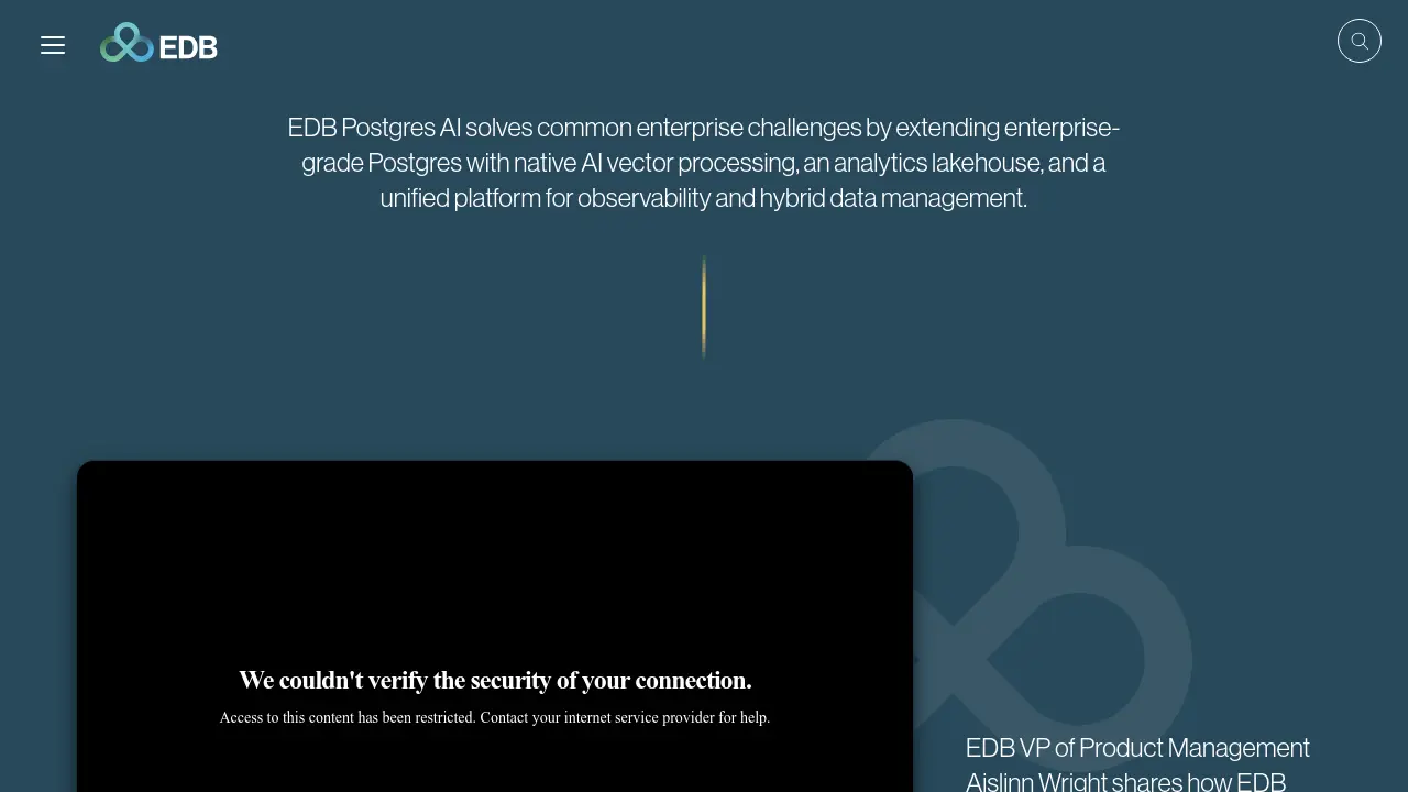 Screenshot of EDB Postgres AI