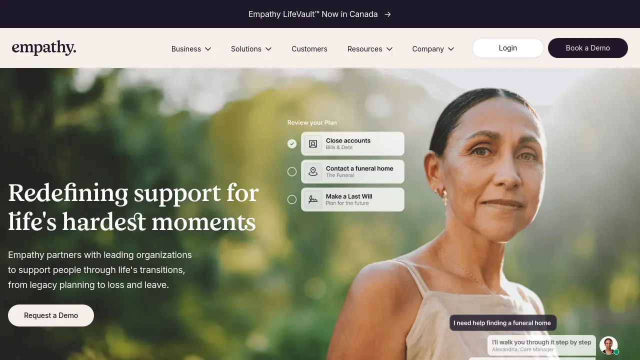 Screenshot of Empathy LifeVault™