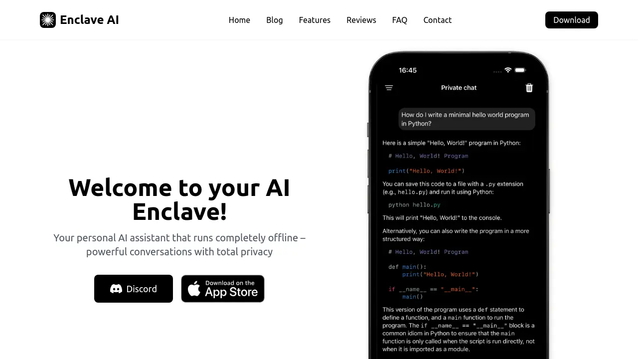 Screenshot of Enclave AI