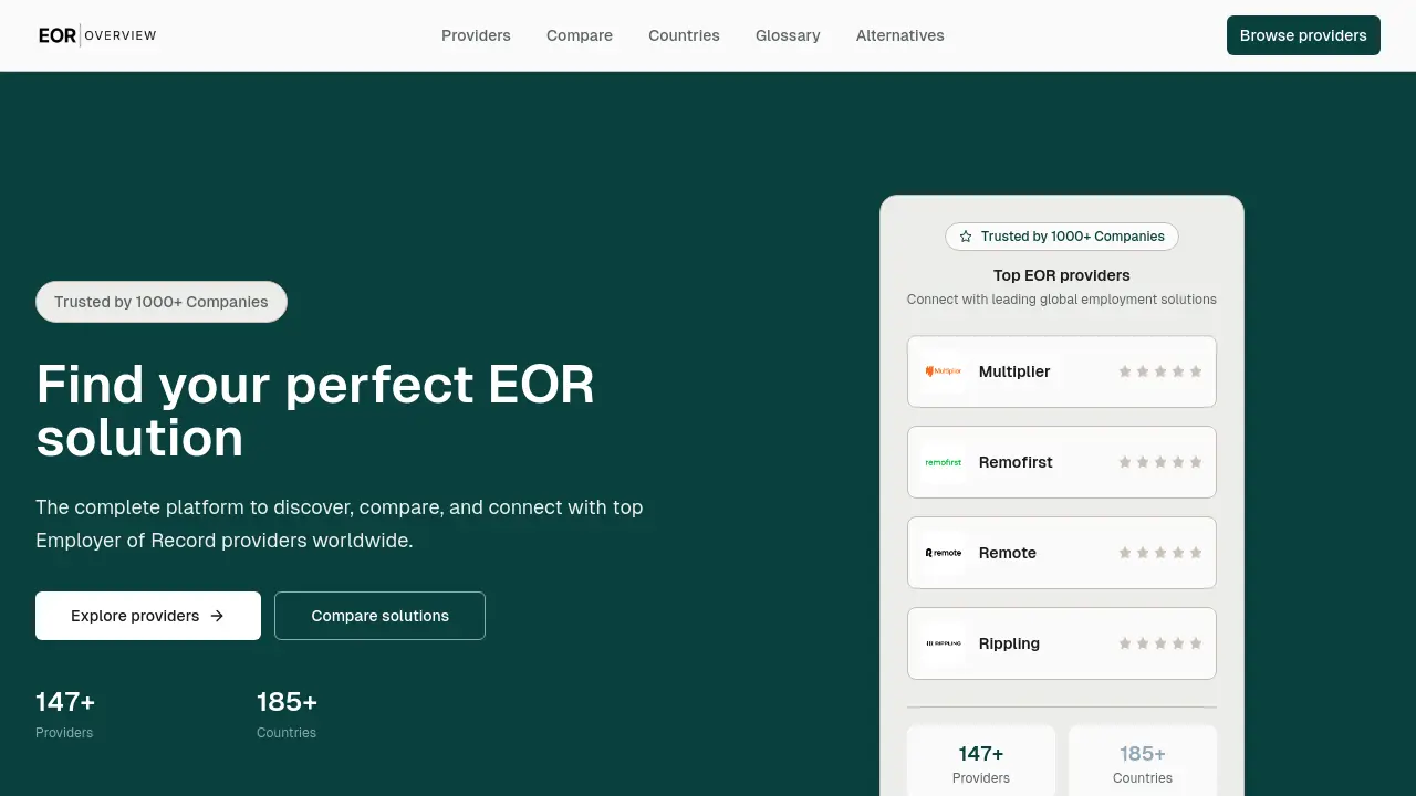 Screenshot of EOR Overview