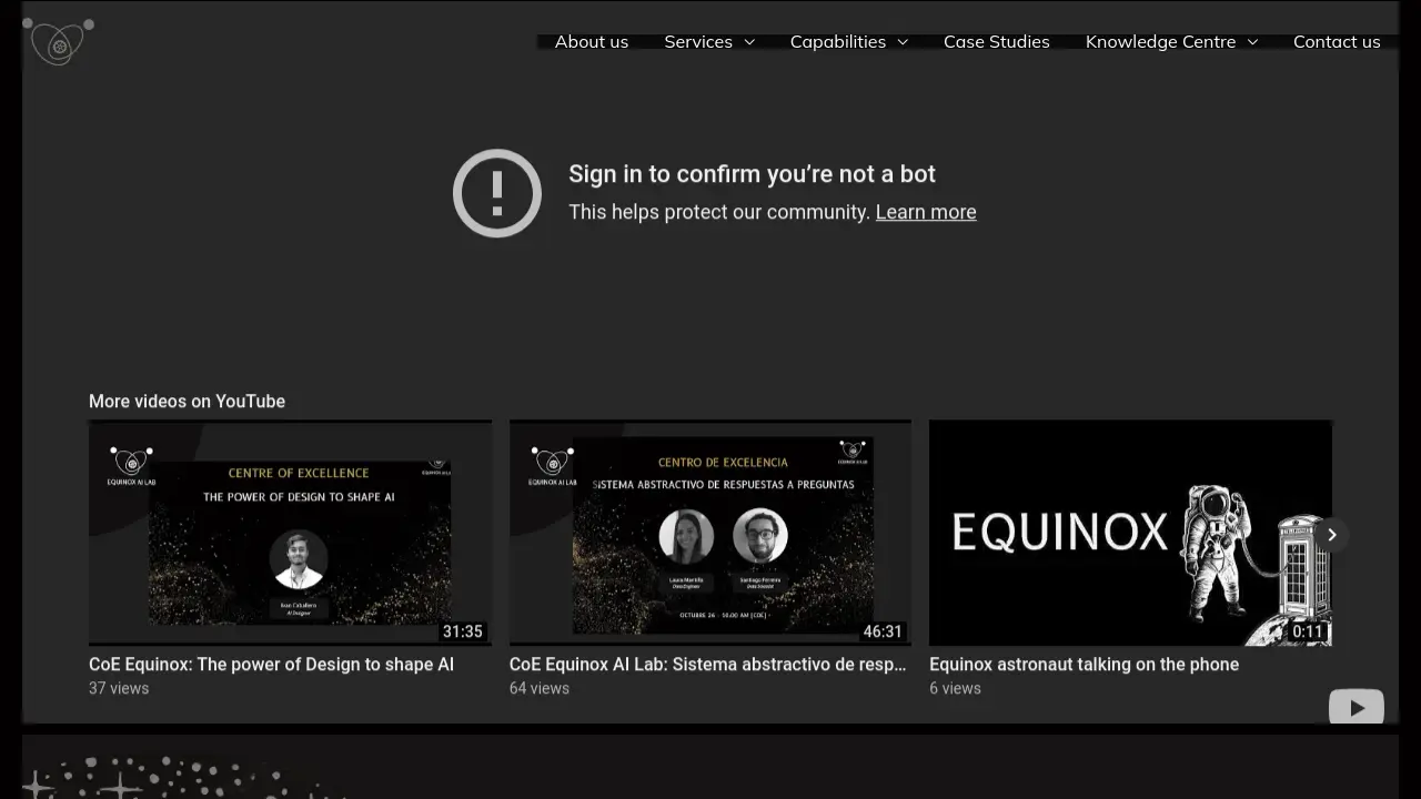 Screenshot of Equinox AI Lab