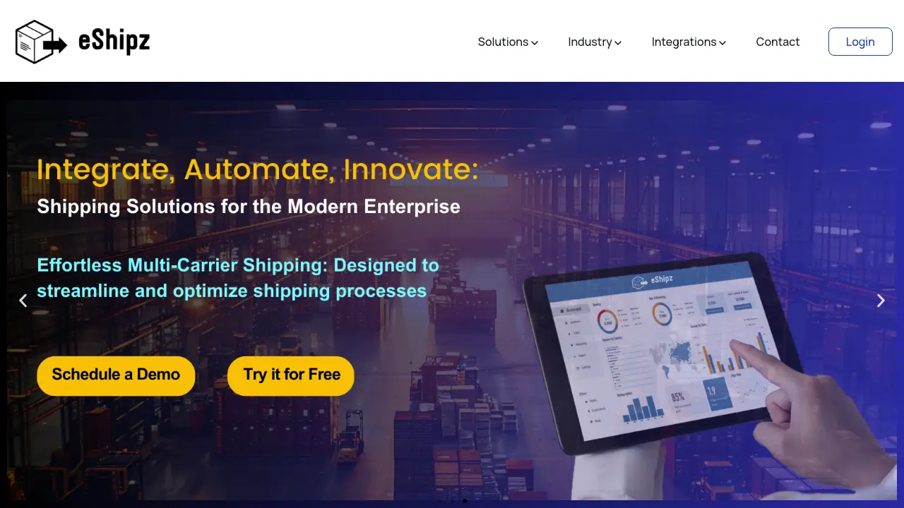 Screenshot of eShipz