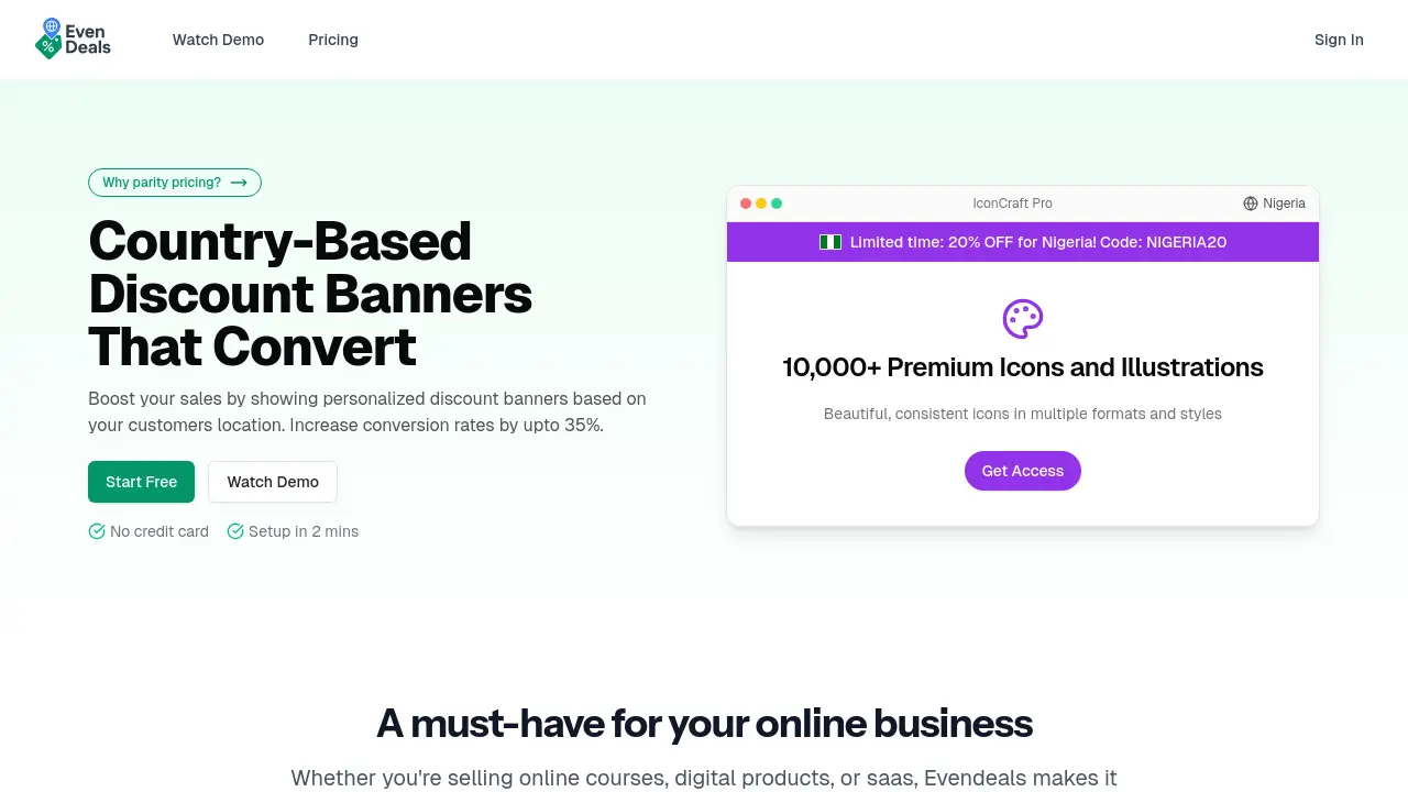Screenshot of Evendeals