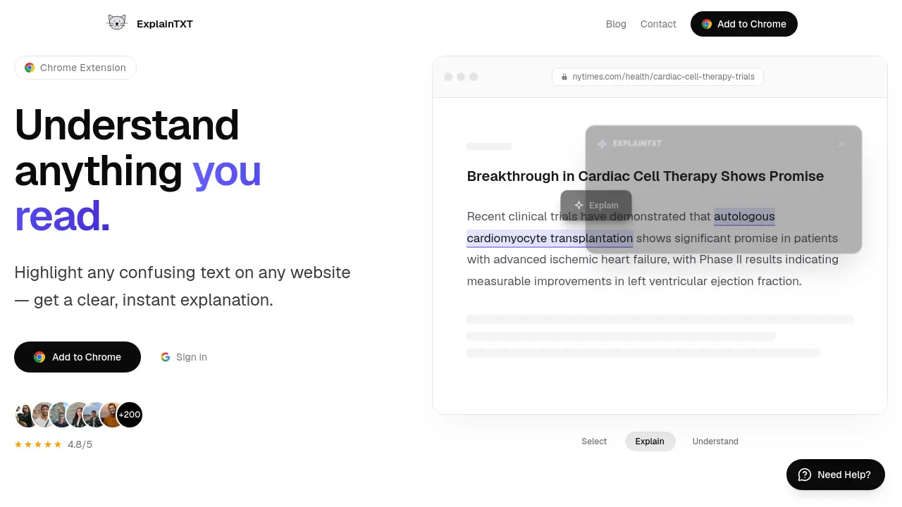 Screenshot of ExplainTXT