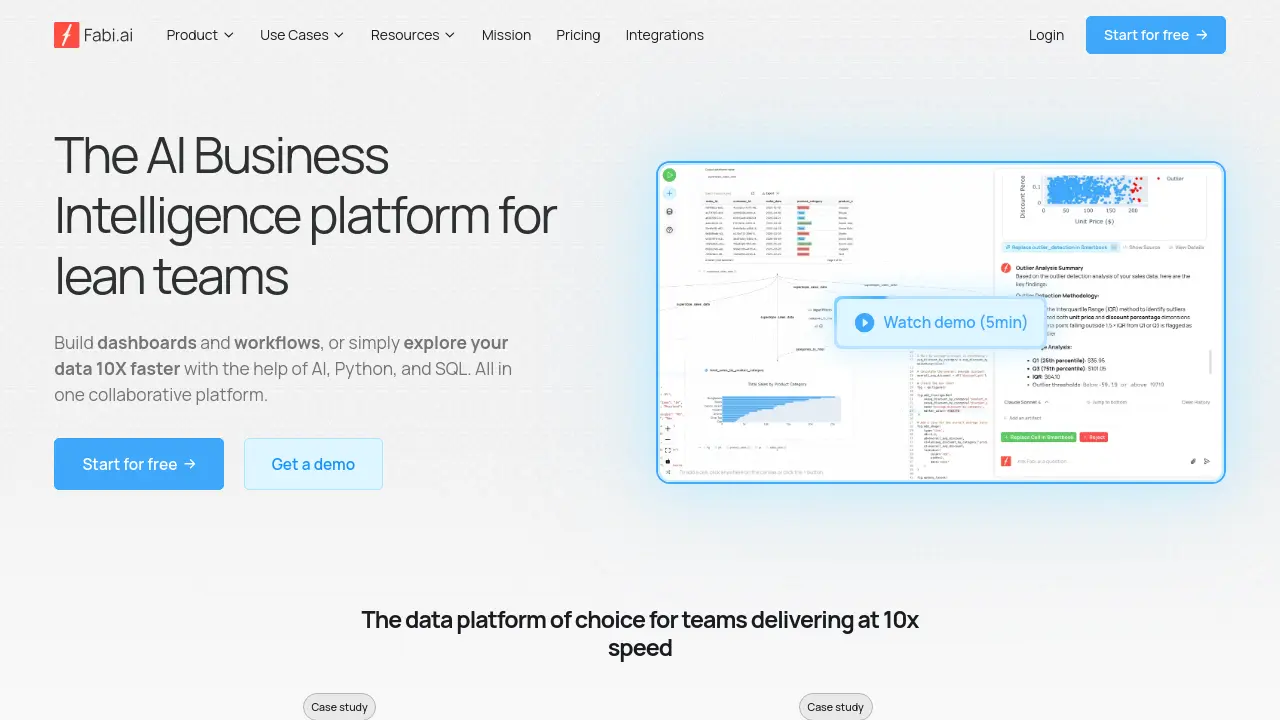 Screenshot of Fabi.ai
