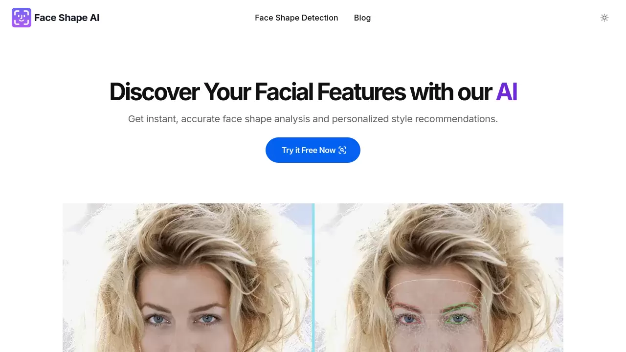 Screenshot of Face Shape AI