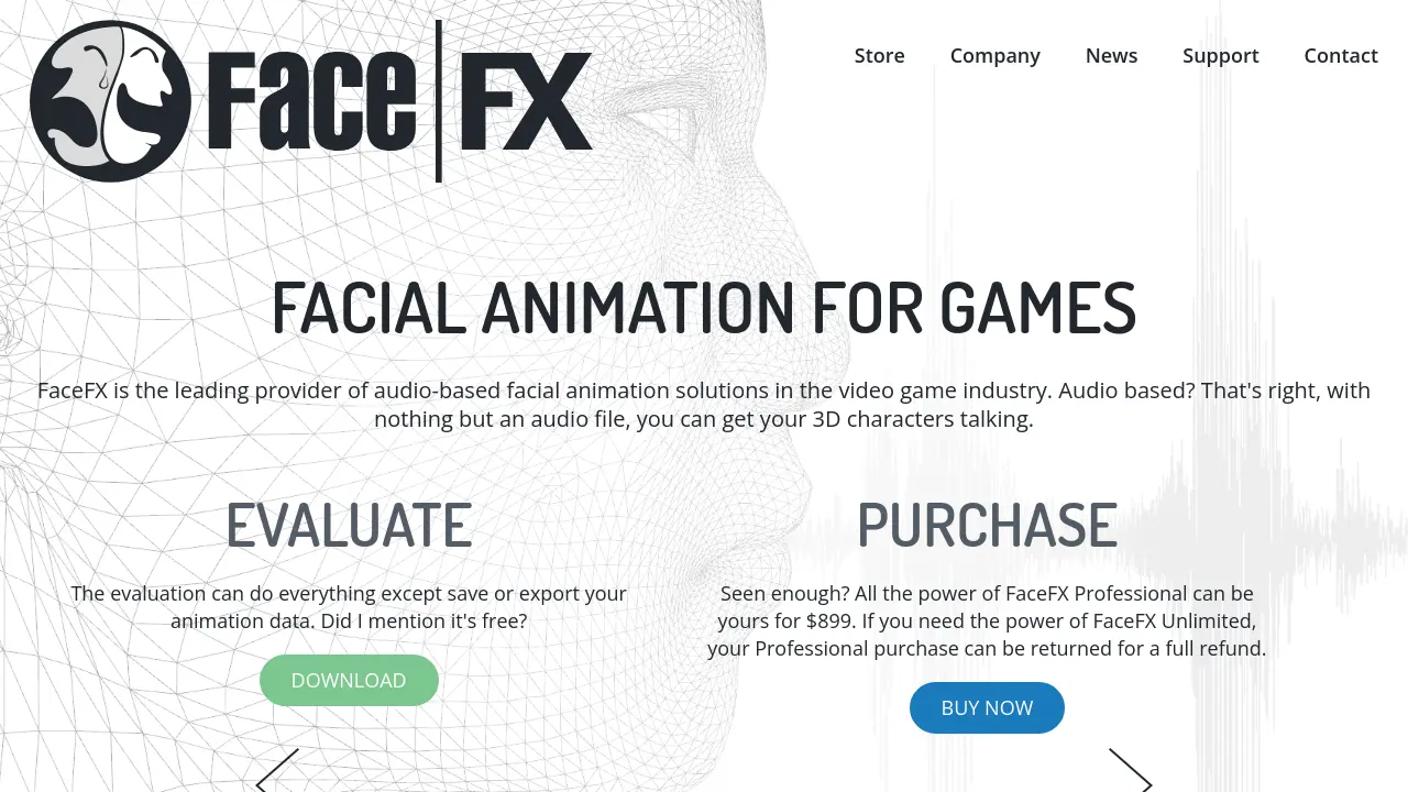 Screenshot of FaceFX