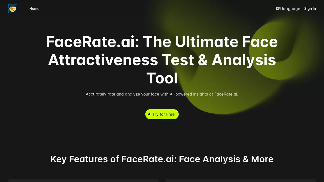 Screenshot of FaceRate.ai