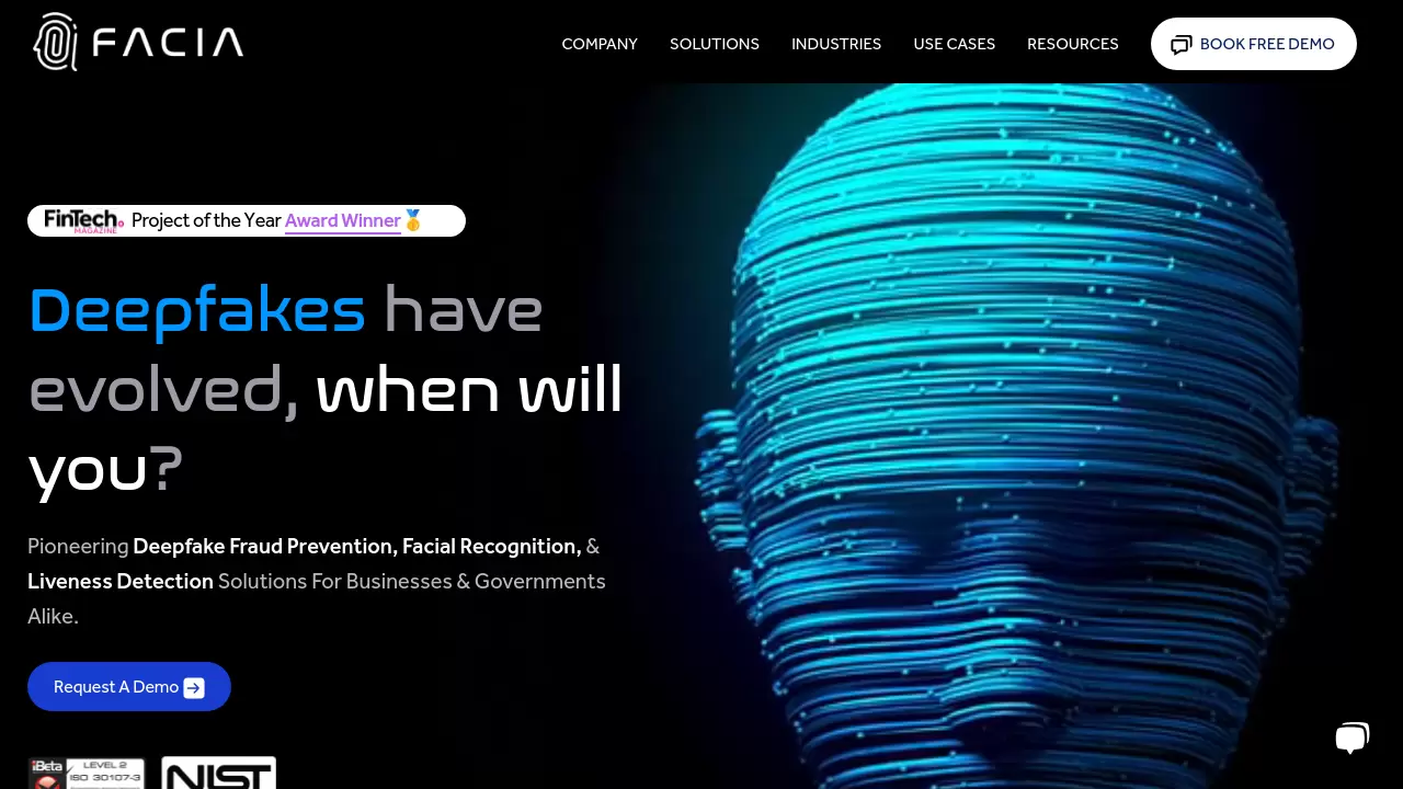 Screenshot of Facia.ai