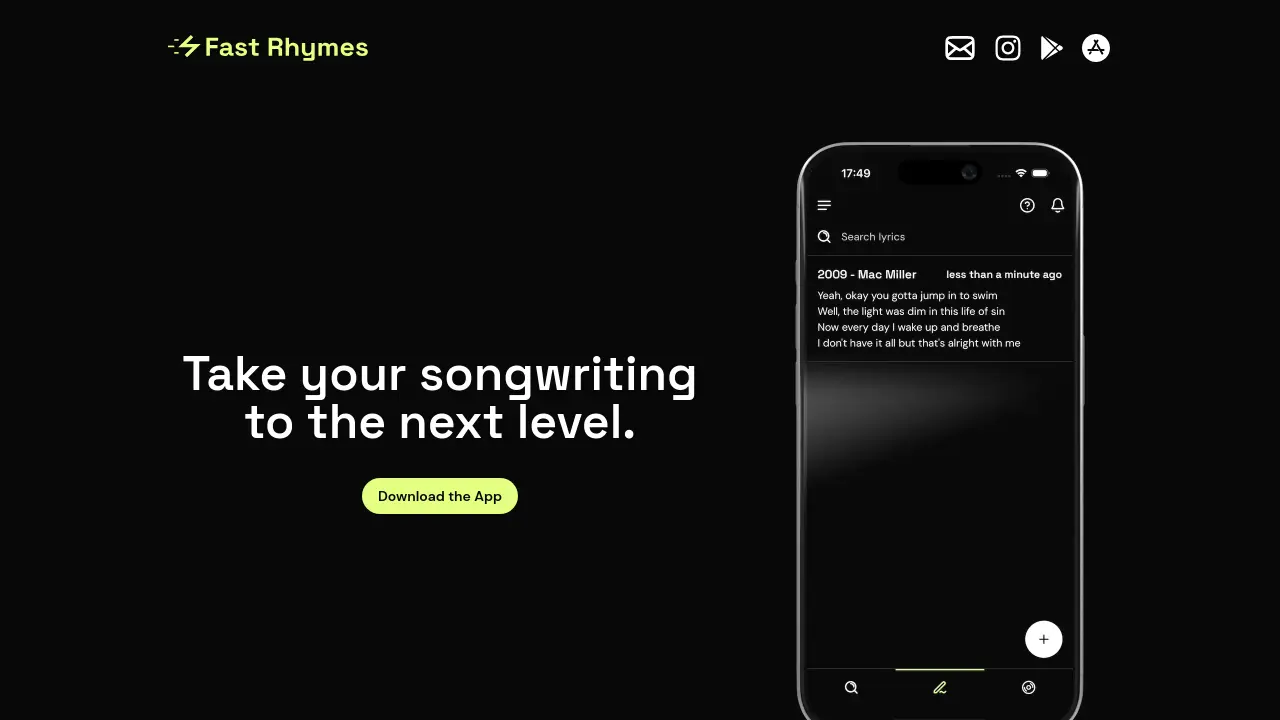 Screenshot of Fast Rhymes