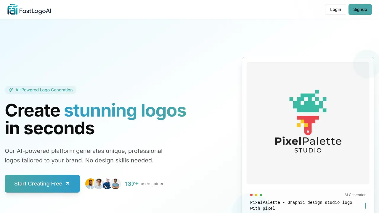 Screenshot of FastLogoAI