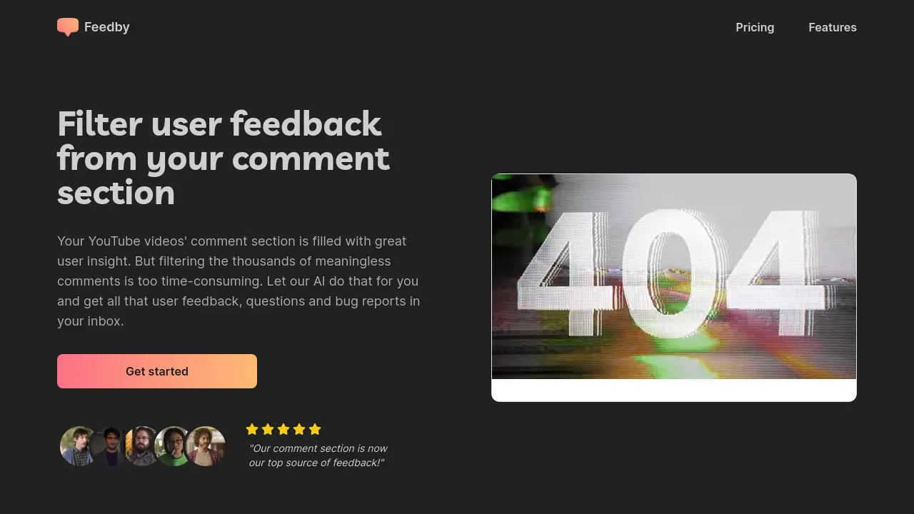 Screenshot of Feedby