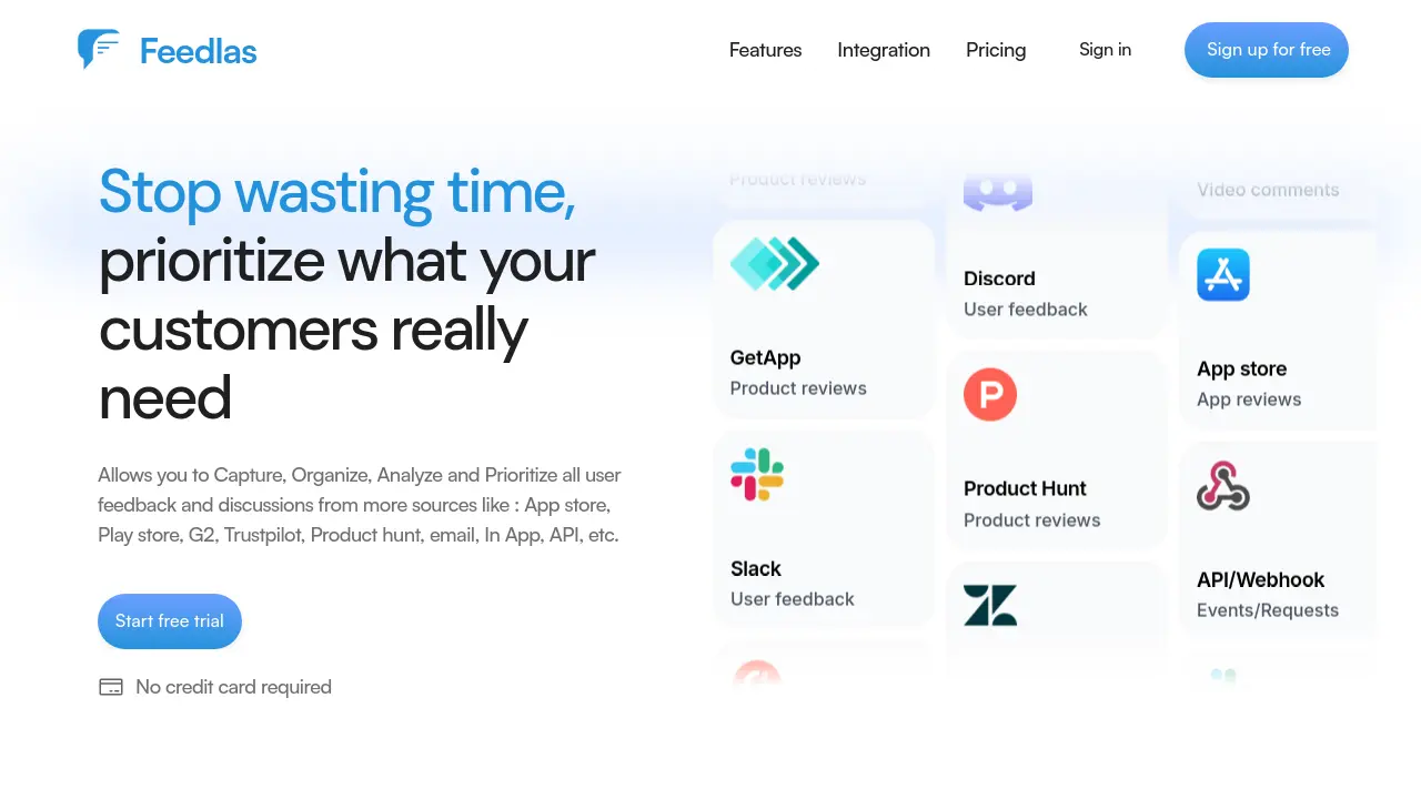 Screenshot of Feedlas