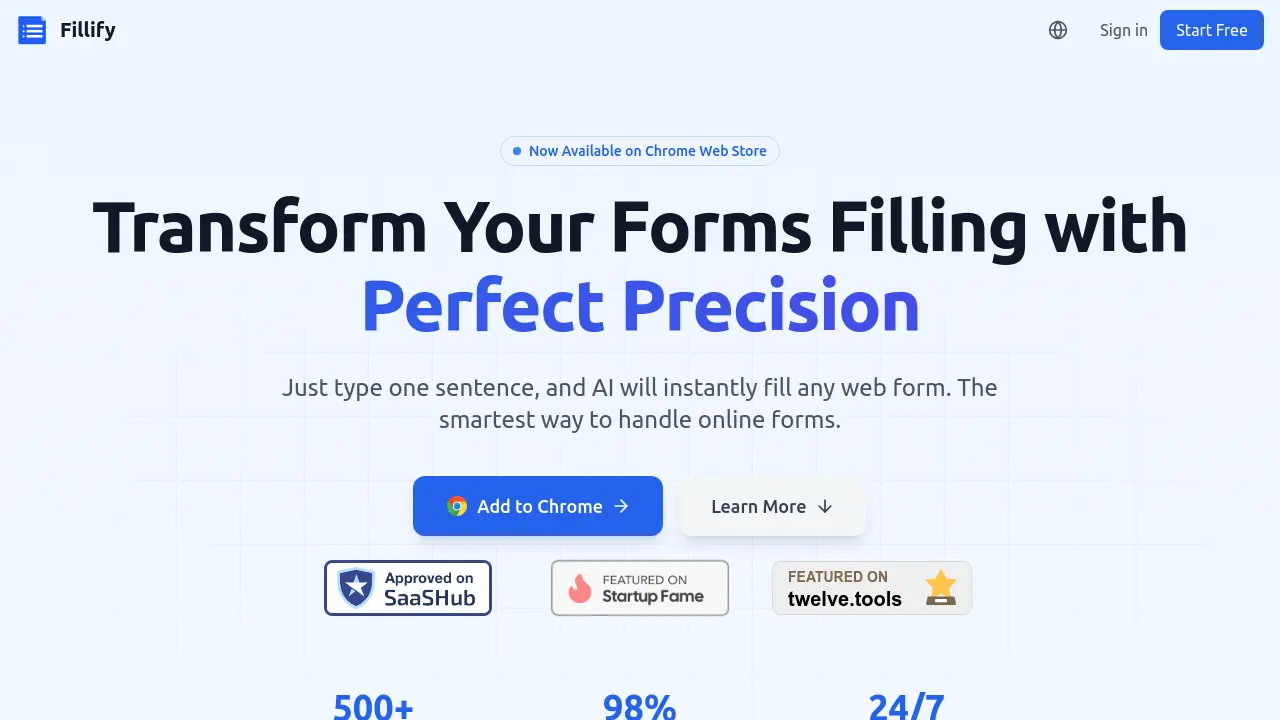 Screenshot of Fillify