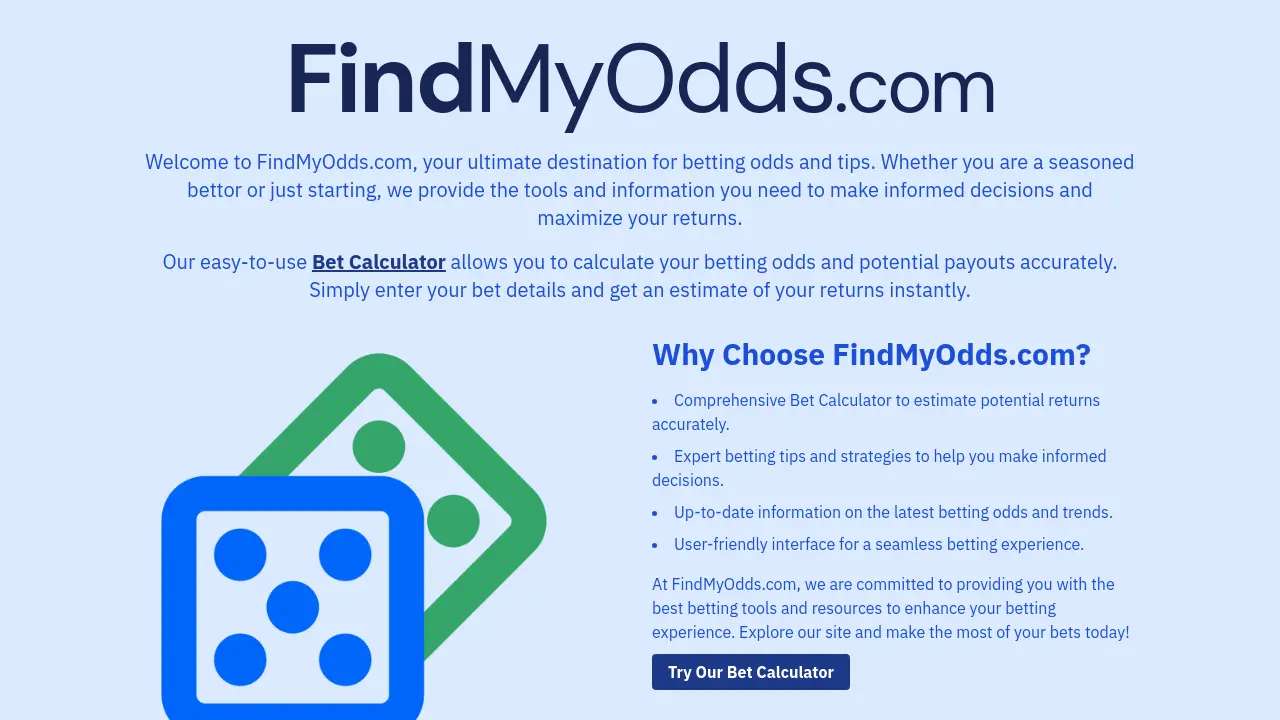 Screenshot of FindMyOdds.com