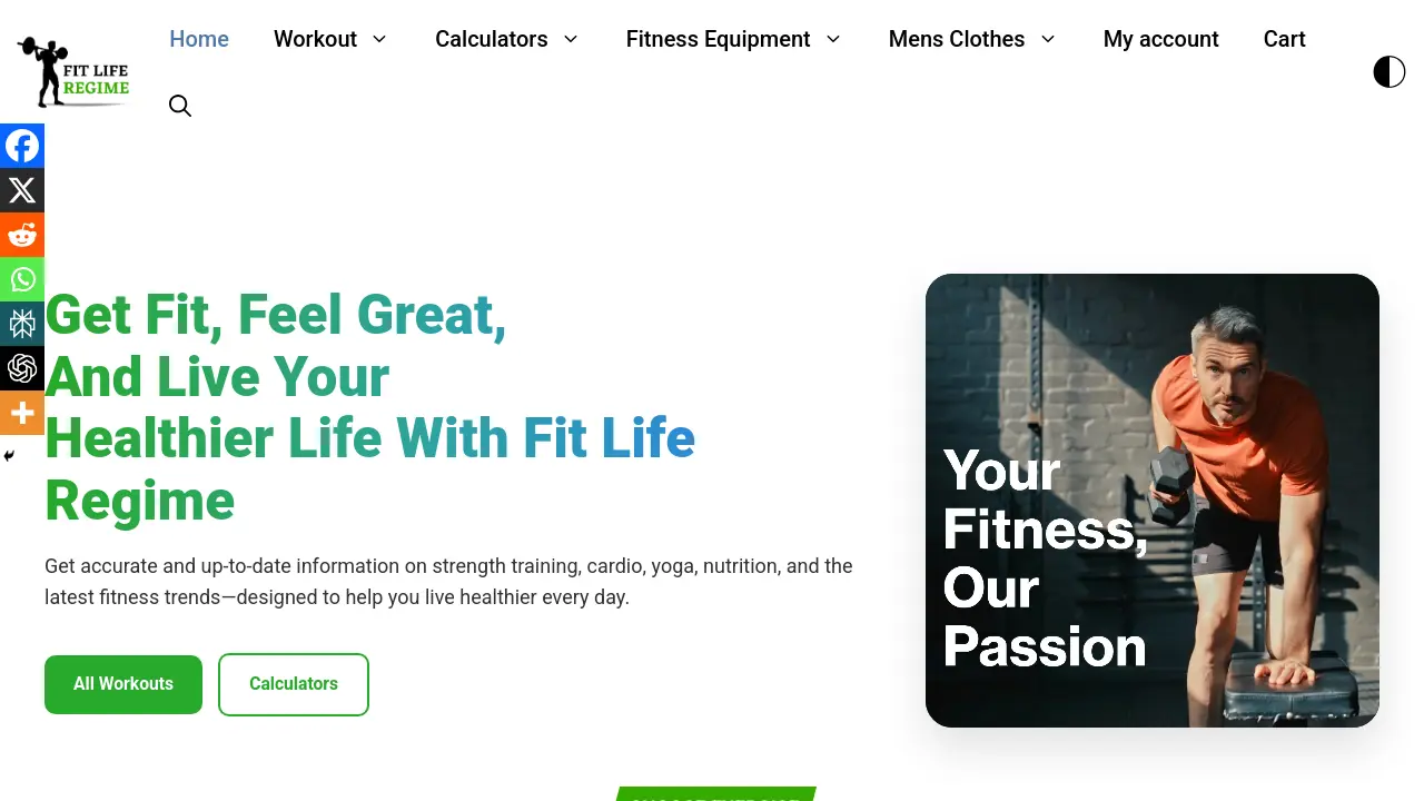 Screenshot of Fit Life Regime