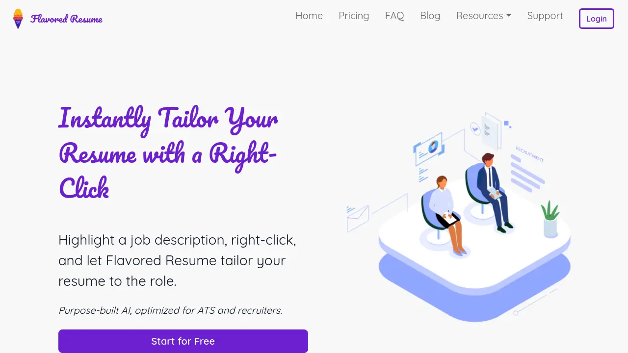 Screenshot of Flavored Resume