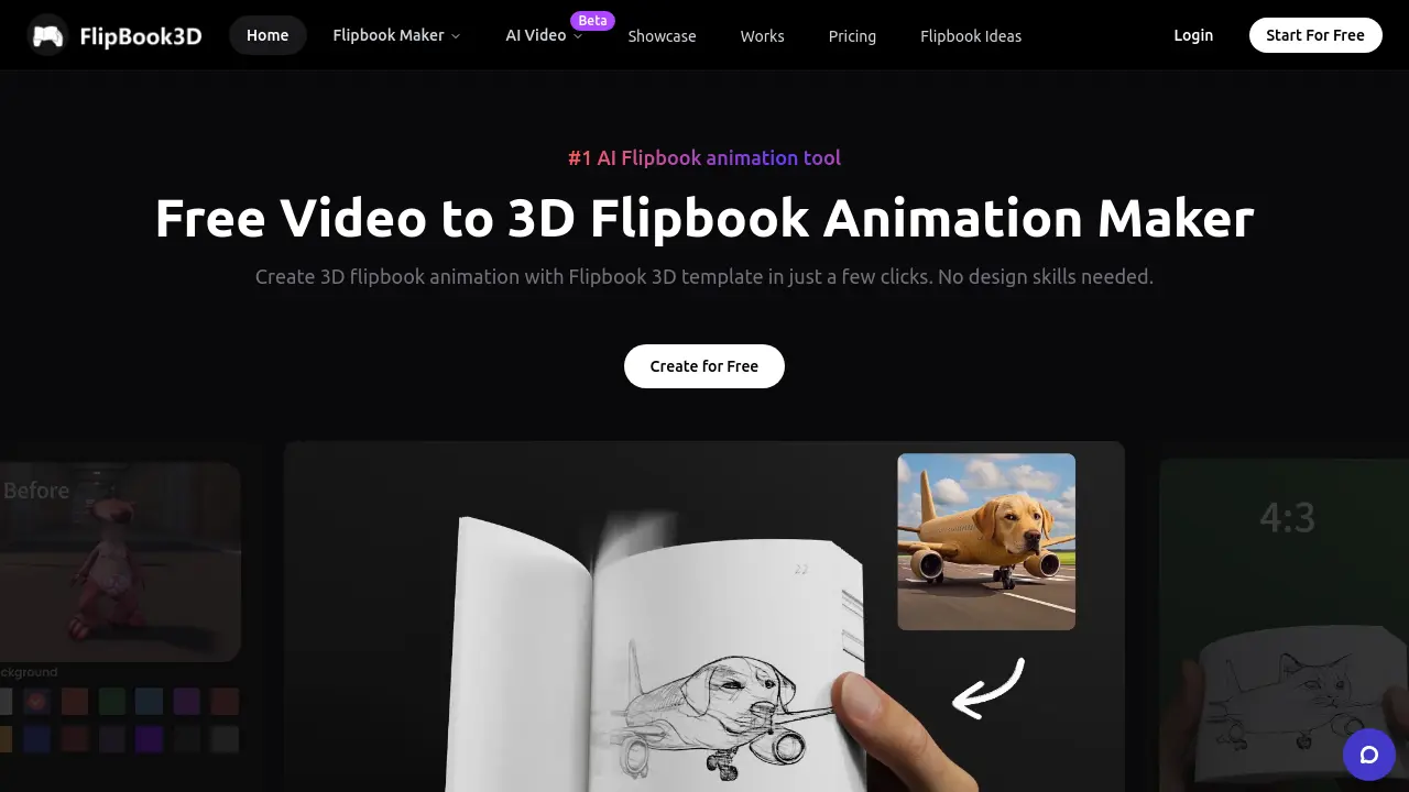 Screenshot of Flipbook3D