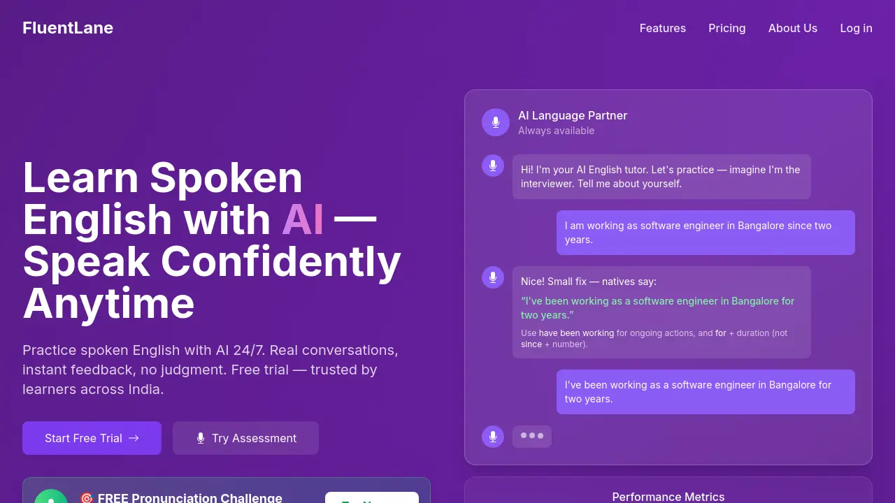 Screenshot of FluentLane
