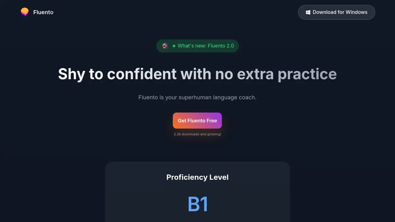Screenshot of Fluento