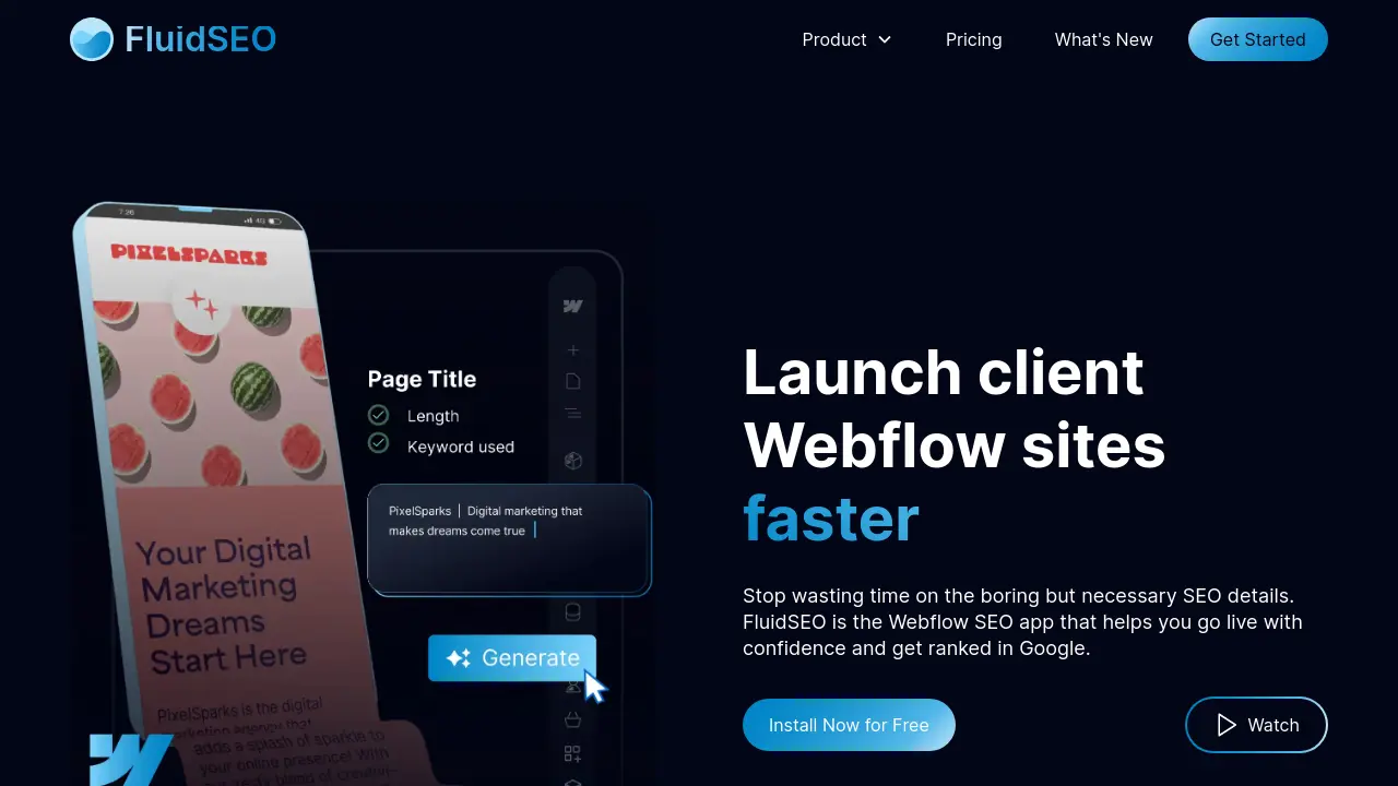 Screenshot of FluidSEO