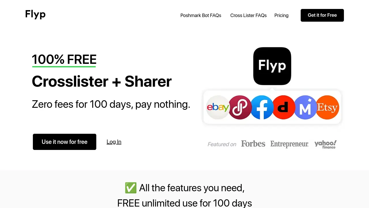 Screenshot of Flyp