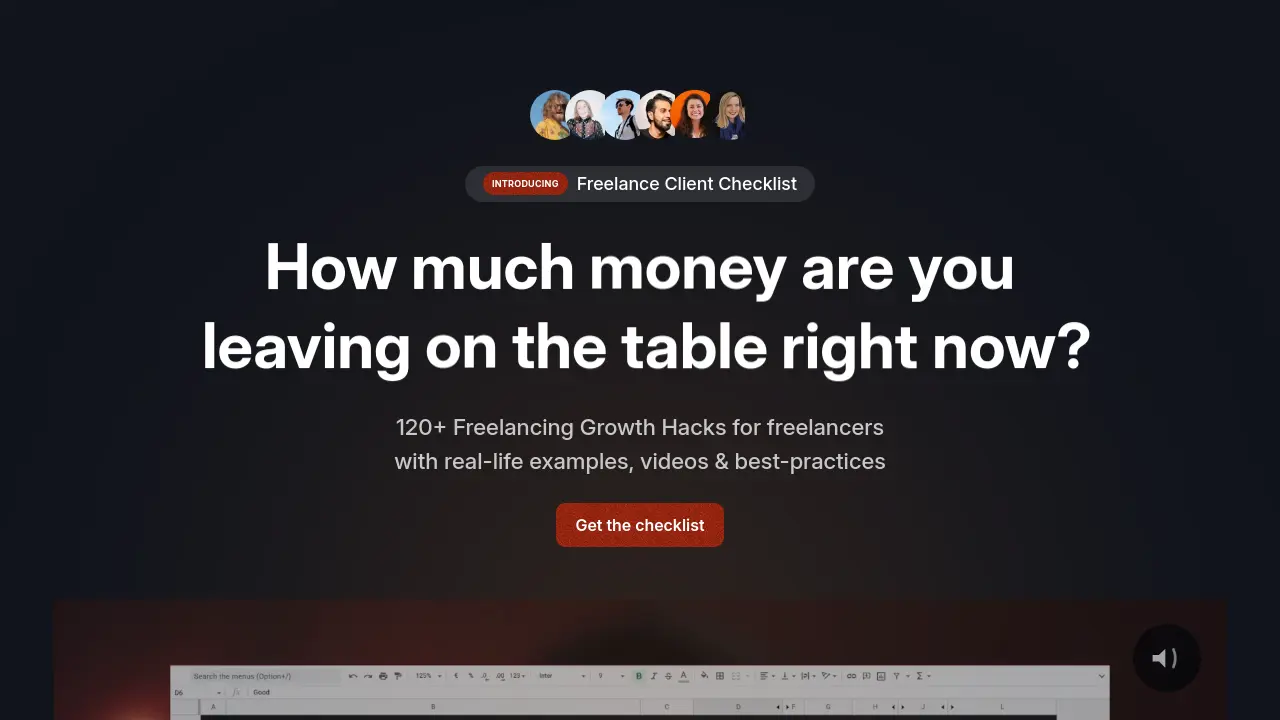 Screenshot of Freelance Client Checklist