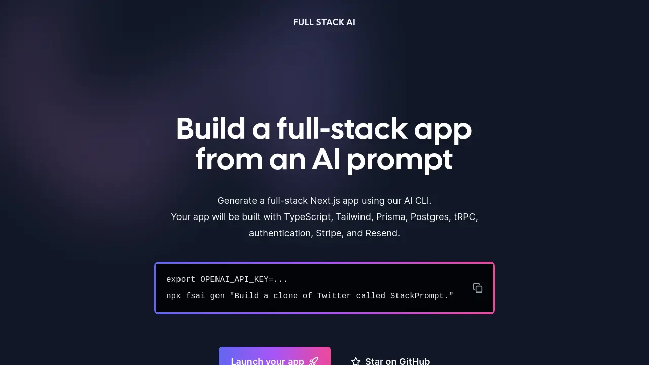 Screenshot of FULL STACK AI
