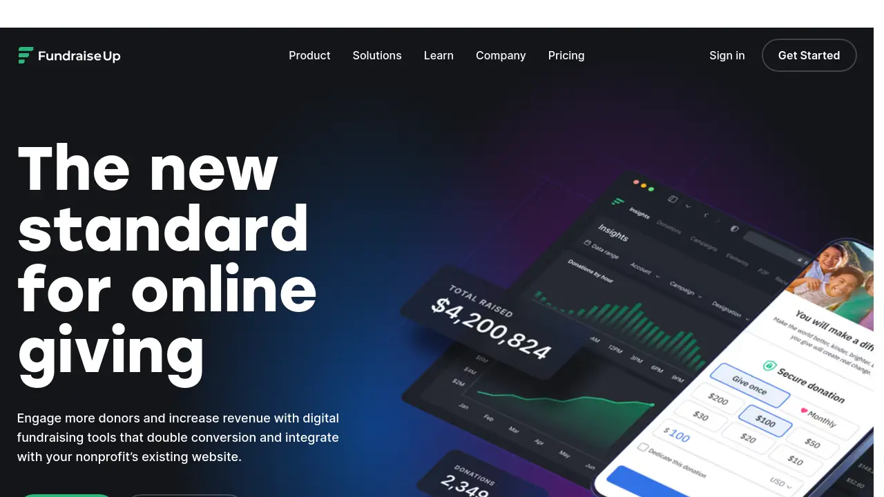 Screenshot of Fundraise Up