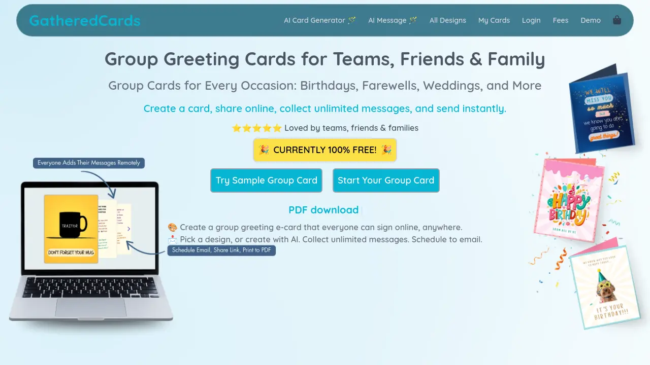 Screenshot of GatheredCards