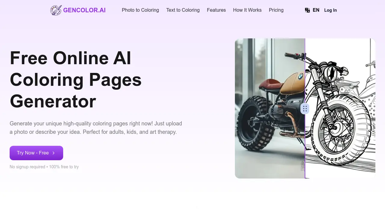 Screenshot of GenColor.ai