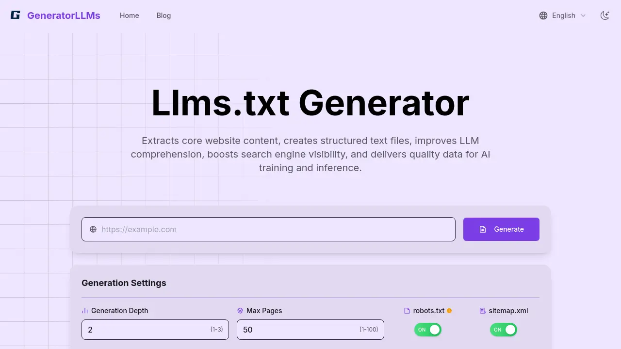 Screenshot of GeneratorLLMs