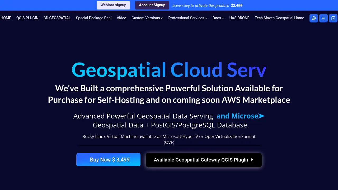 Screenshot of Geospatial Cloud Serv