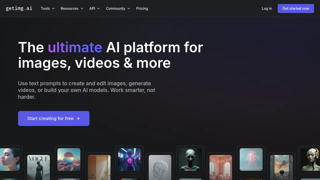 Screenshot of getimg.ai