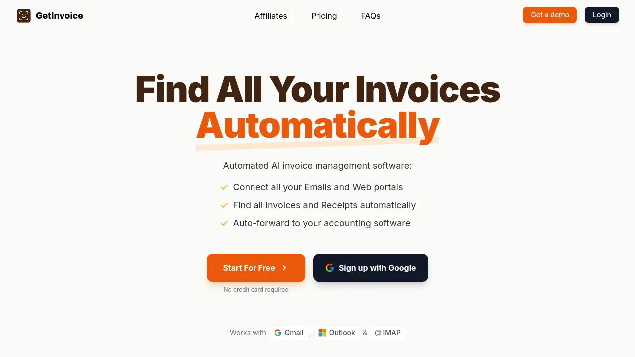 Screenshot of GetInvoice
