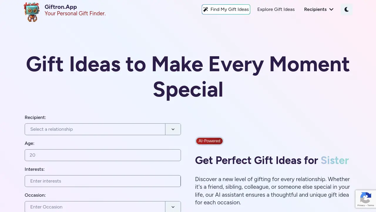 Screenshot of Giftron.App